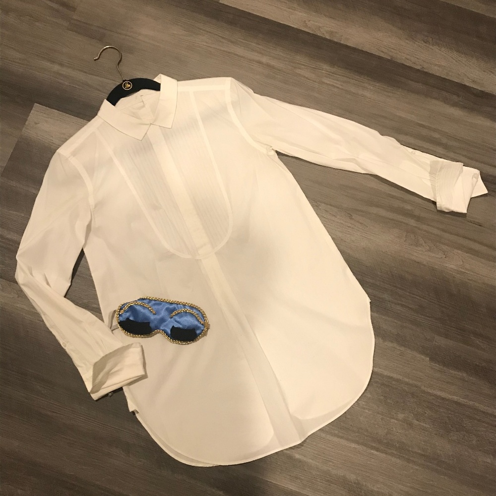 LOFT Holly Golightly Tuxedo Button-Back Tunic